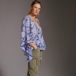 Anthropologie Tie Front Caftan Beach Cover Up